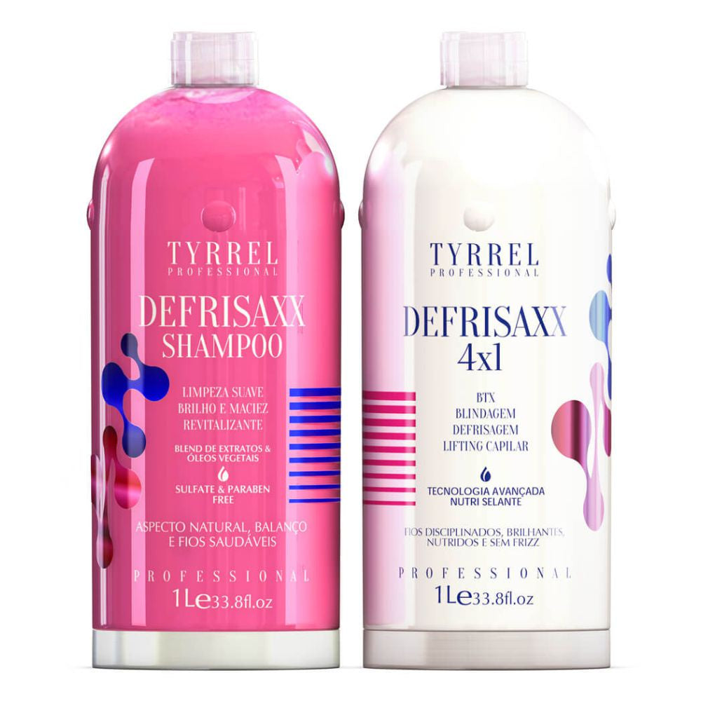 Tyrrel Tratamento Defrisaxx Kit Shampoo e Defrisante 2x1l
