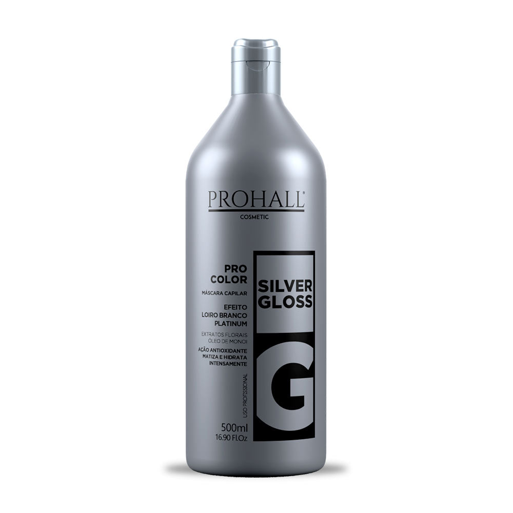 PROHALL MÁSCARA MATIZADORA SILVER GLOSS EFEITO LOIRO BRANCO 500ML