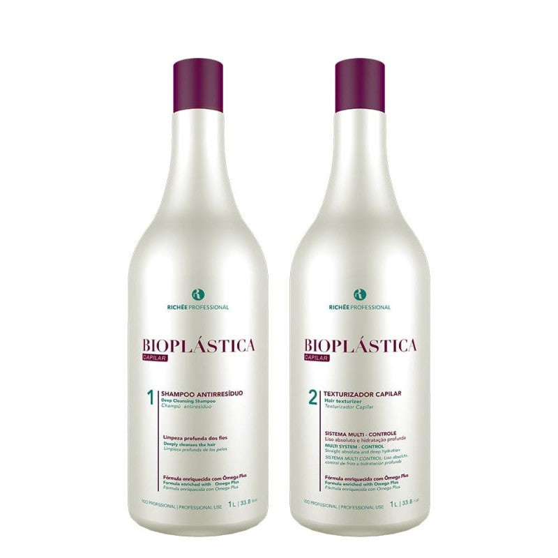 Richée Bioplástica Escova Defrizante Kit Profissional (2x1L)