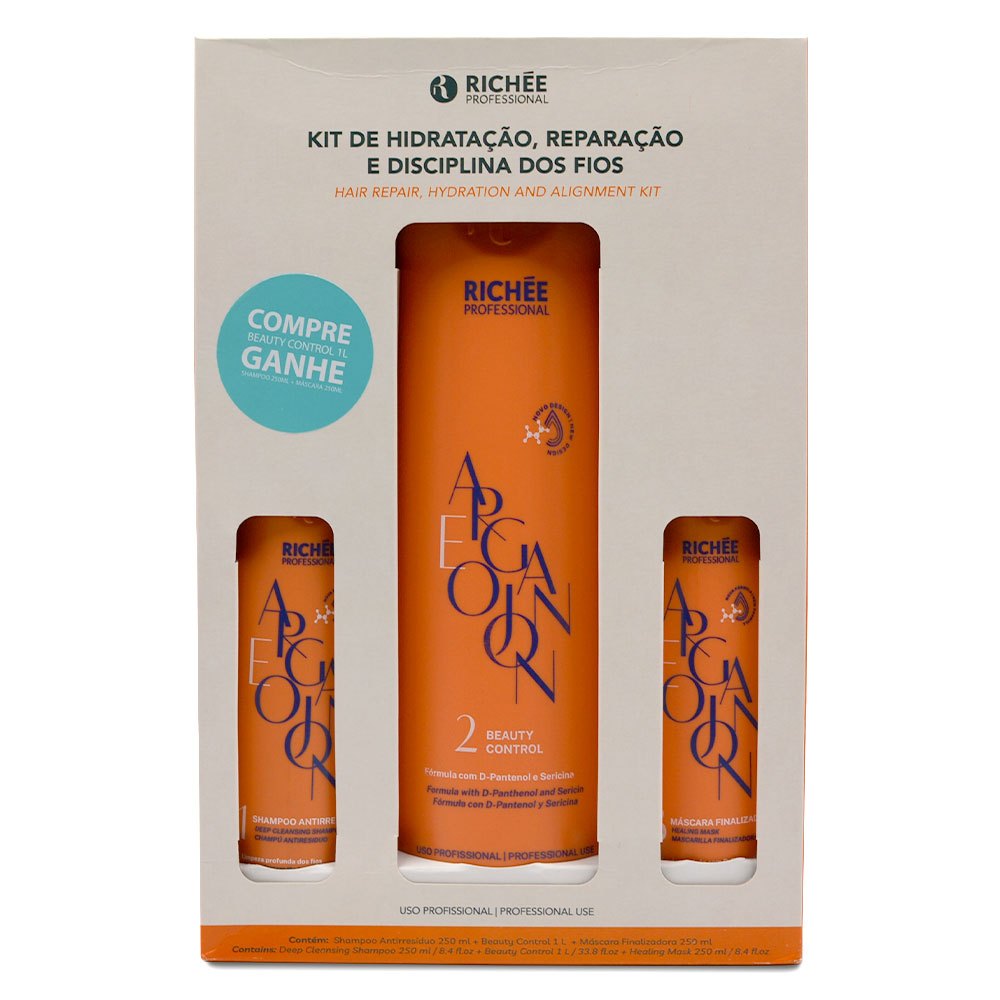 KIT RICHEE BOX ARGAN E OJON PRO (SH.A250ML+BEAUTY1L+MASC250ML)