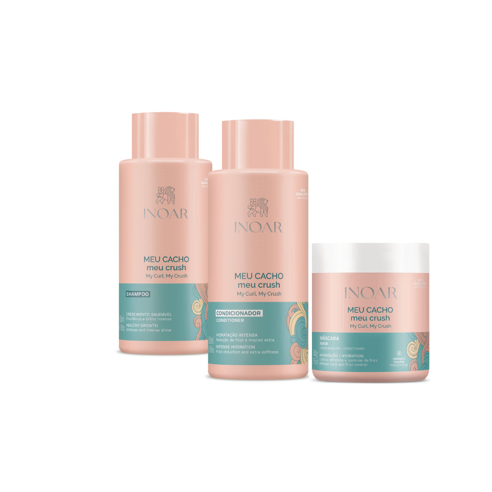 KIT INOAR MEU CACHO SH+COND 500ML+MÁSCARA 500G