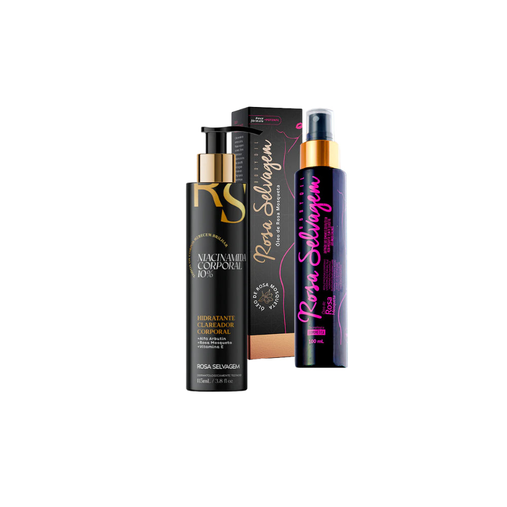KIT ROSA SELVAGEM NIACINAMIDA 115ML + ÓLEO CLAREADOR 100ML