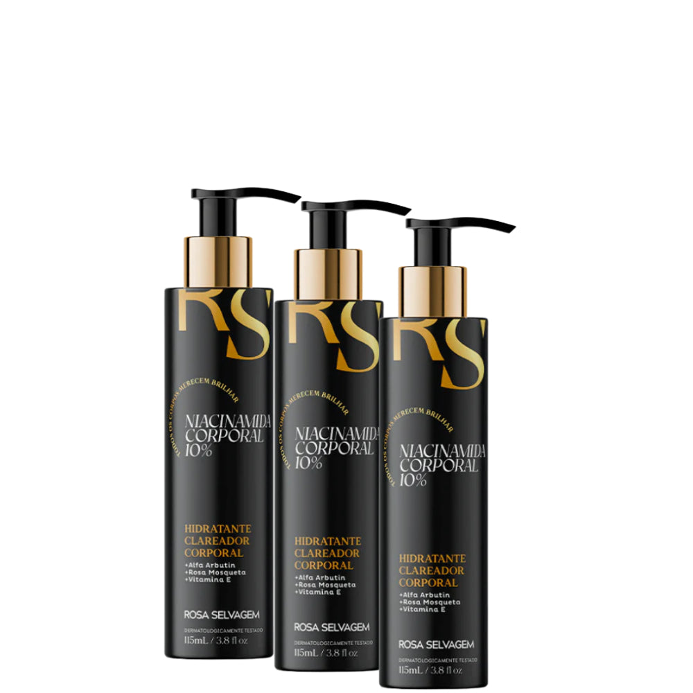 KIT ROSA SELVAGEM NIACINAMIDA CORPORAL 10% 3X115 ML