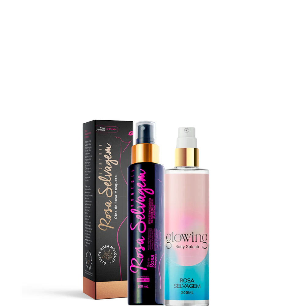 KIT ROSA SELVAGEM BODY SPLASH GLOWING 200ML+ÓLEO 100ML