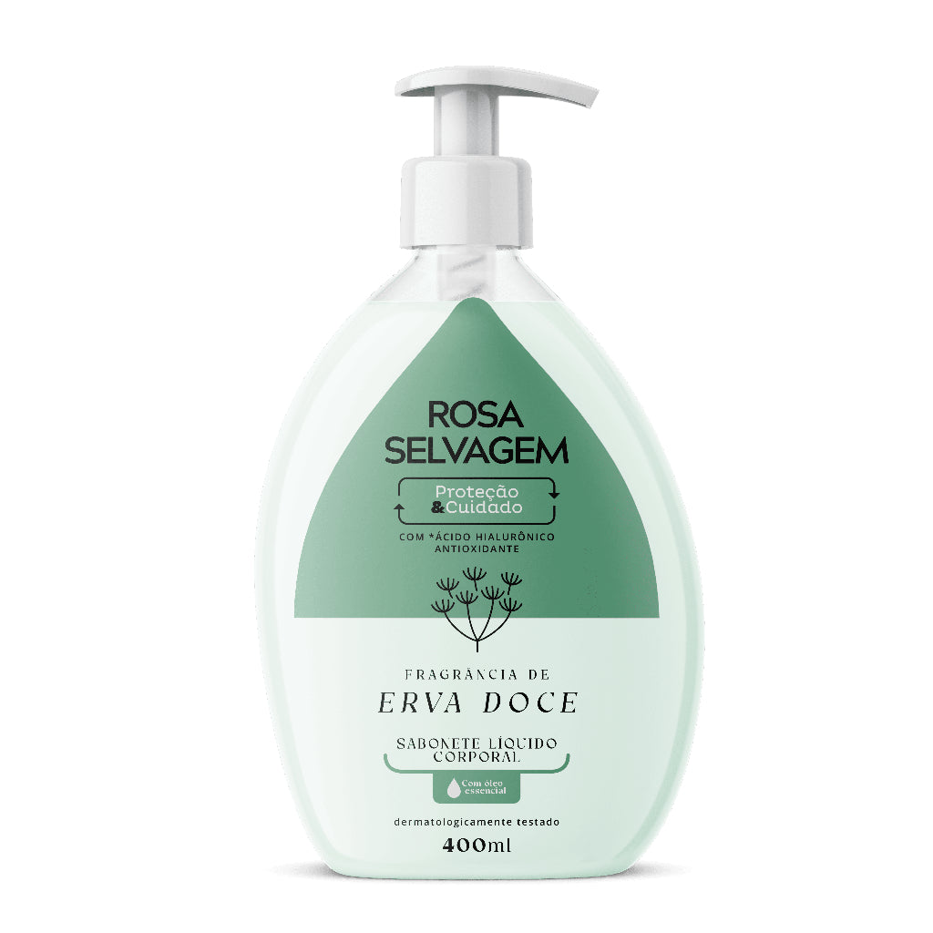 Sabonete Líquido Corporal Erva Doce Rosa Selvagem 400ml