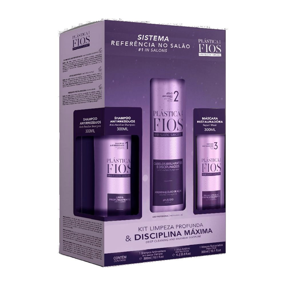 Kit Plástica dos Fios Shampoo 1L + 2X300ml