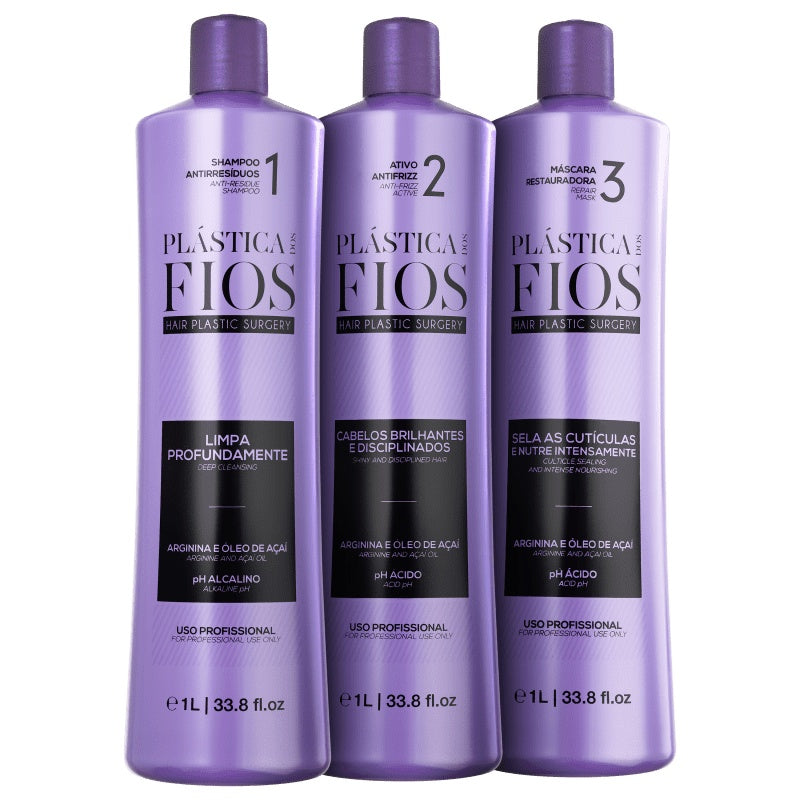 Kit Cadiveu Professional Plástica dos Fios Alinhamento 3x1L