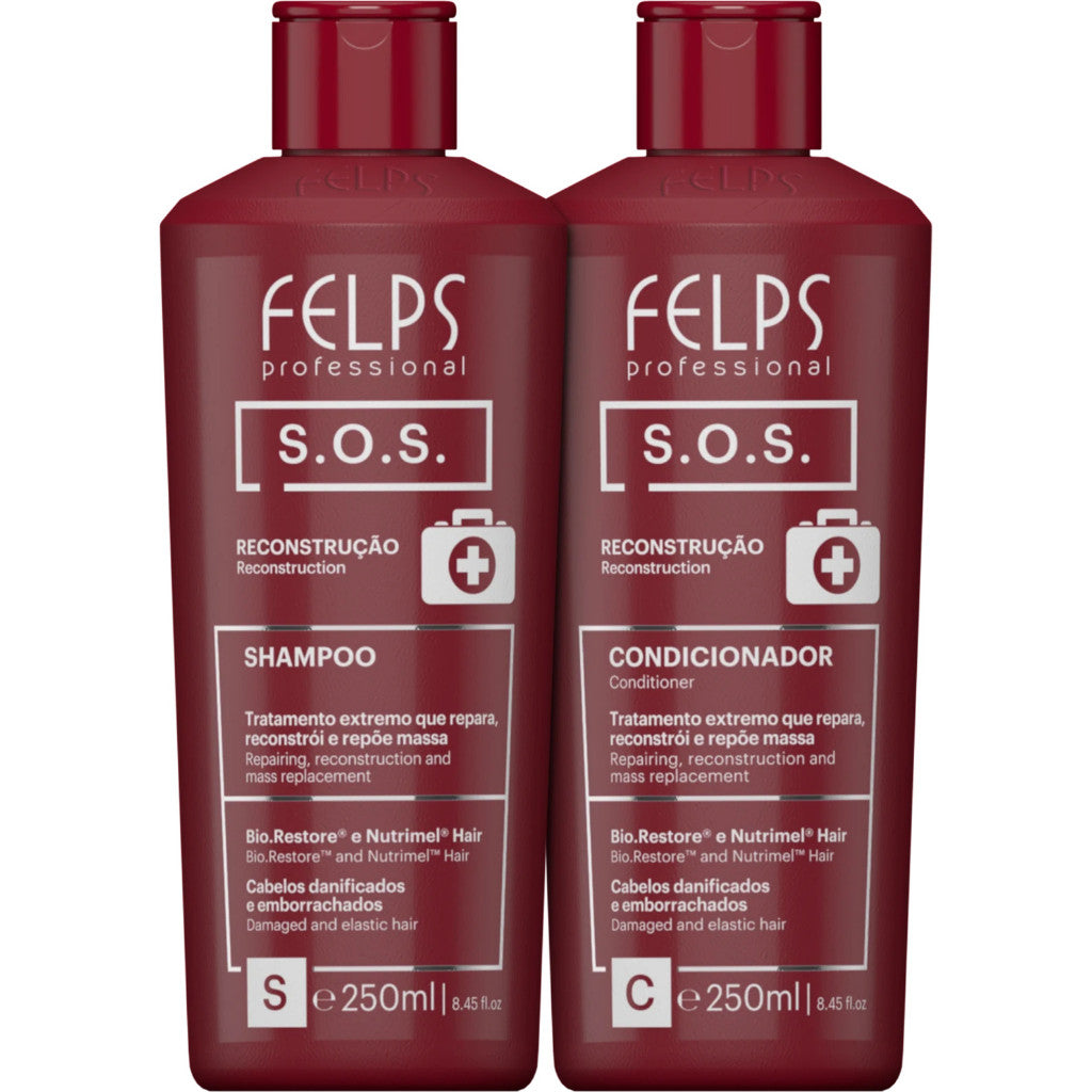 Felps Kit Duo Home Care Shampoo + Condicionador S.O.S Reconstrução 2x250ml