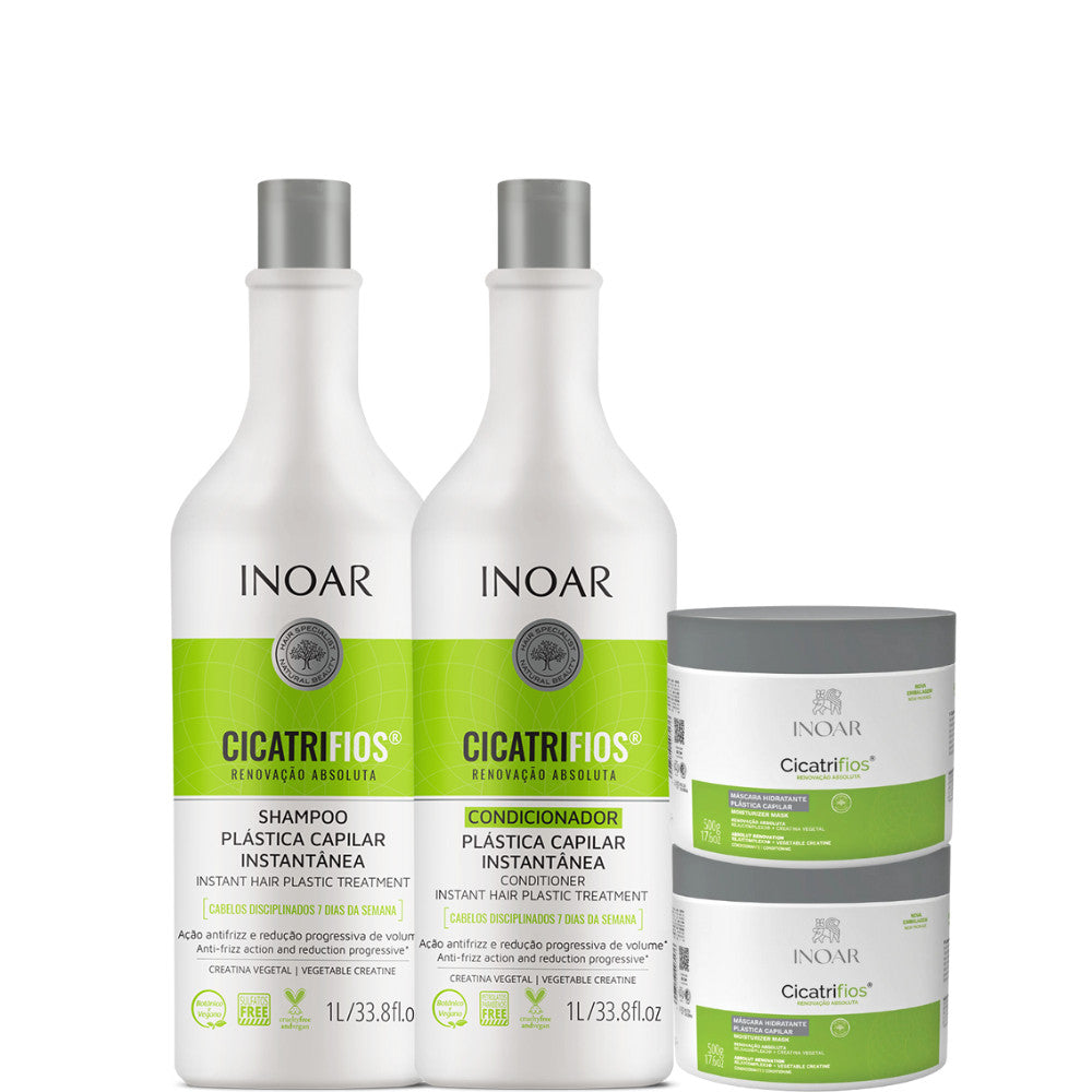 KIT INOAR CICATRIFIOS SH+COND 1L+MÁSCARA 1KG