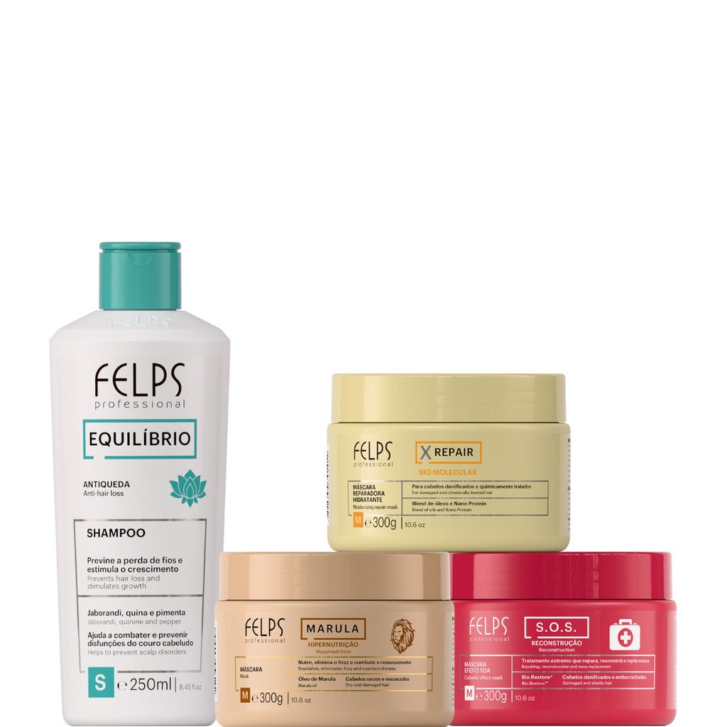 Felps Kit Cronograma Capilar E Shampoo Antiqueda