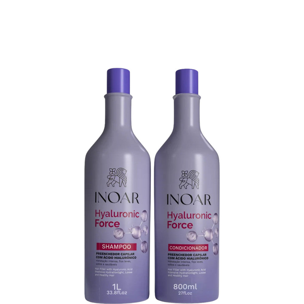 Inoar Kit Hyaluronic Force Shampoo 1l + Condicionador 800ml