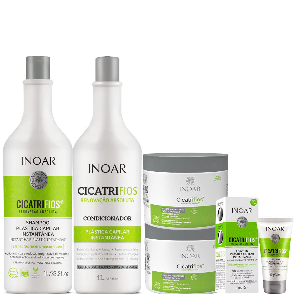 KIT INOAR CICATRIFIOS SH+COND 1L+MÁSCARA 1KG+ LEAVE-IN 50G