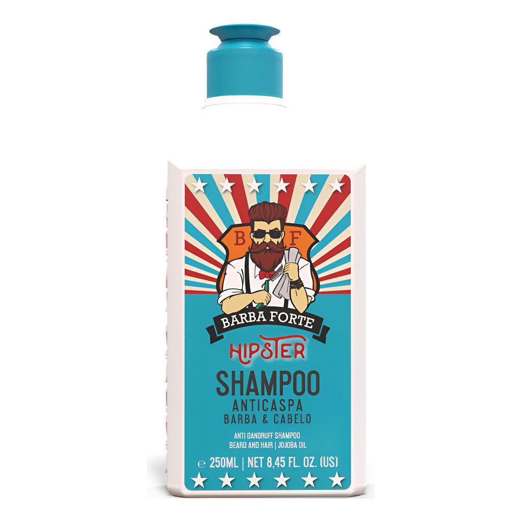 Shampoo Anticaspa Hipster 250ml Reduz Oleosidade Barba Forte