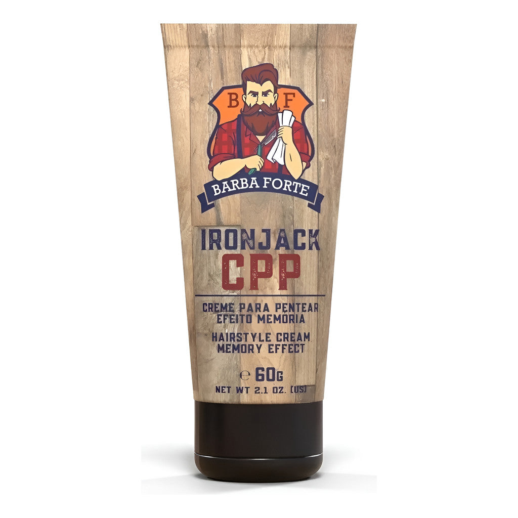 Creme Pentear Efeito Memória Modela Ironjack Barba Forte 60g