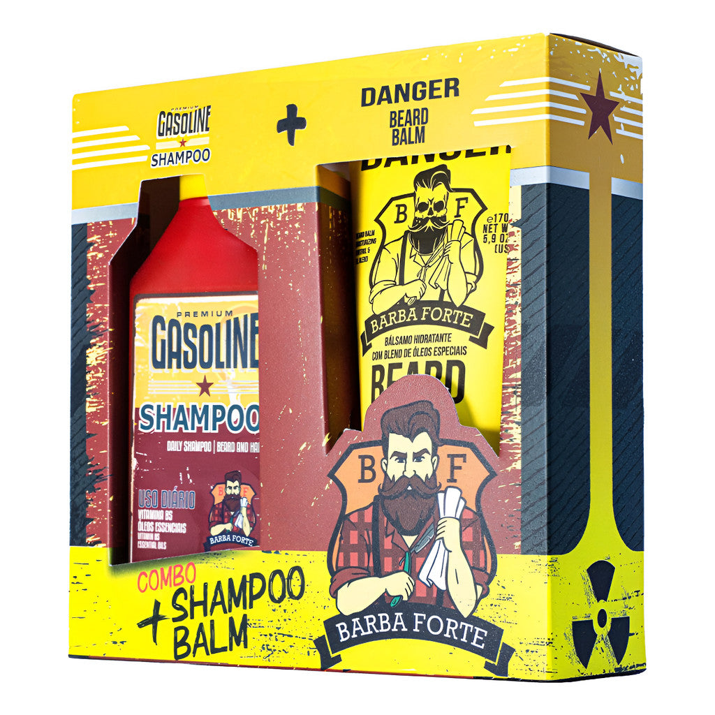Kit Beard Balm Danger + Shampoo Gasoline Premium Barba Forte