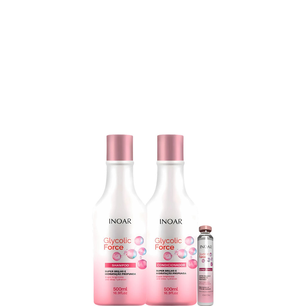 Kit Glycolic Force Kit Duo 2x500ml + Ampolas 45ml Inoar