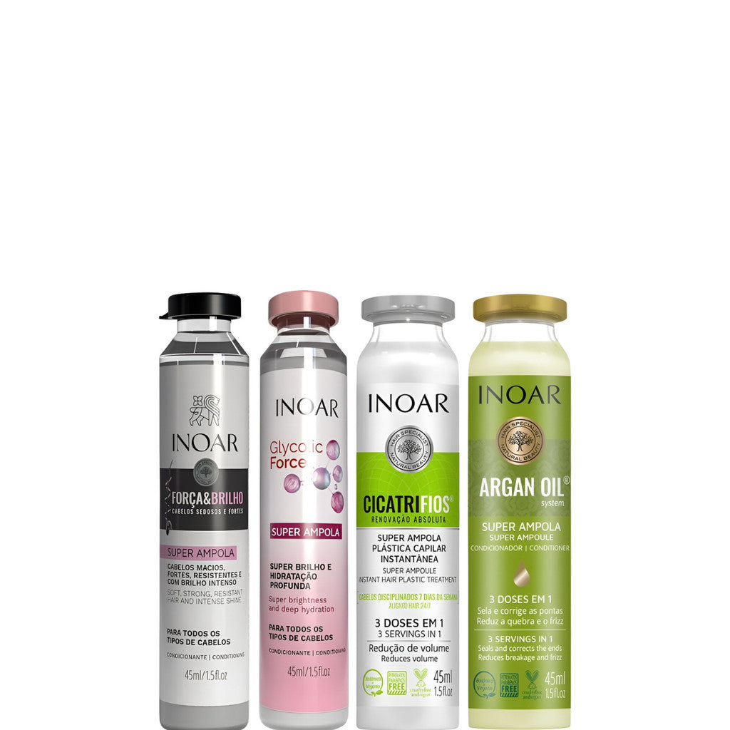 Inoar Kit Super Ampolas Cronograma Capilar - 4 Unidades