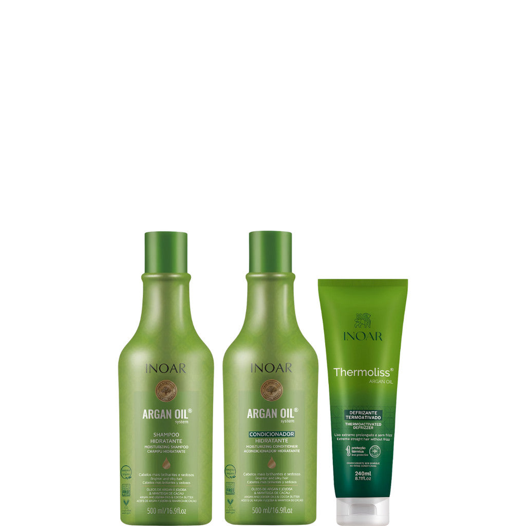 Inoar Argan Oil Kit 2x500ml + Thermoliss Defrizante 240ml