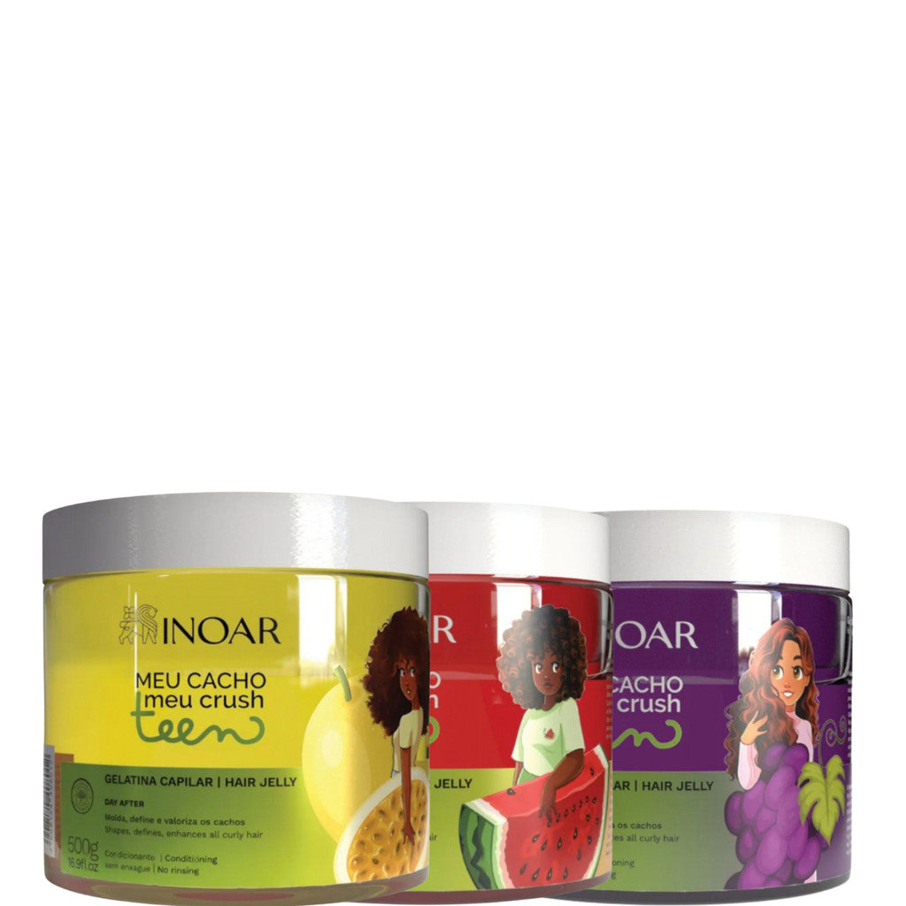 Inoar Teen Kit Gelatina Capilar Uva + Melancia + Maracujá