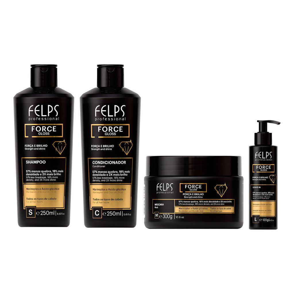 Felps Force Gloss - Shampoo + Cond 250 + Mascara + Leave In