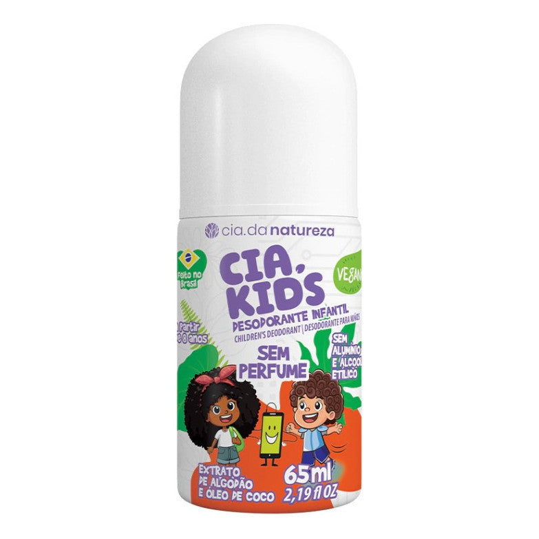 Deo Roll On Algodao Sem Perfume Cia Kids 65ml SB